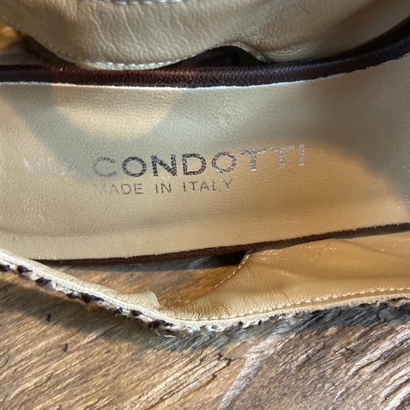 Via Condotti Italian Made Peep Toe Heels with brown fur accent - Picture 7 of 11